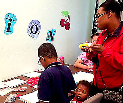 making tactile books with the kids